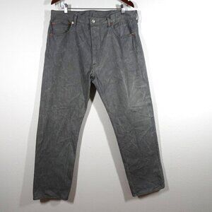 Levi's 501 Jeans Men's Size 38x32 Silver Gray Denim Shrink to Fit Button Fly